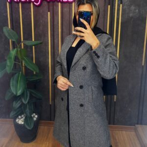 پالتو توئیت شش دکمه بژ