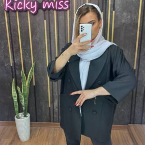 مانتو کیمونو یقه آرشال مشکی