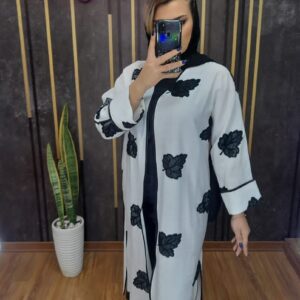 گلدوزی برگی سفید