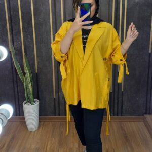 بابوس کیمونو حلقه دار رنگ زرد