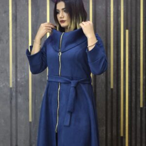 مانتو سوئیت پاییزه جلو زیپ رنگ سرمه ای