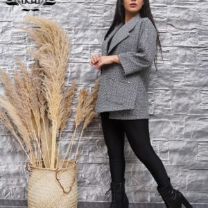 مانتو کتی پاییزه اسپرت طوسی رنگ
