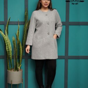 پالتو کتی کوتاه زنانه رنگ طوسی
