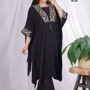 مانتو حریر سوزن دوزی مغزی