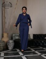 کت و شلوار الاله زنانه لینن کجراه مشکی سایز ۴۴