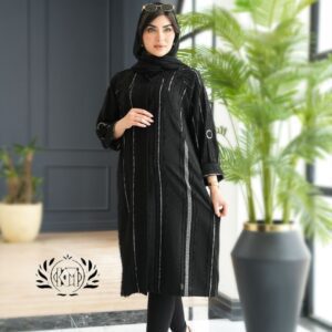 مانتو محرمی بنیتا با پارچه حریر ریش