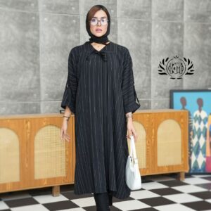 فروش عمده مانتو مشکی تینا مناسب سایز تا ۵۰