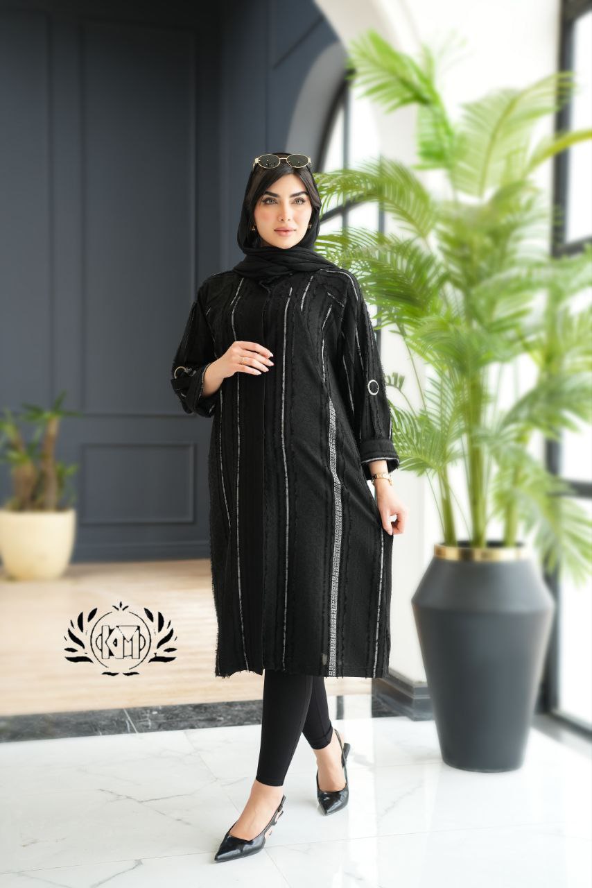 مانتو محرمی بنیتا با پارچه حریر ریش