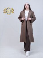 مانتو عمده بلند ایرا - رنگ نسکافه ای