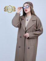 مانتو عمده بلند ستایش - رنگ نسکافه ای