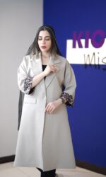 مانتو عمده بلند سینره - رنگ کرم