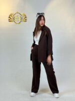 کت و شلوار زنانه عمده آدین - رنگ قهوه ای