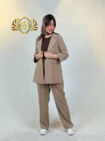 کت و شلوار زنانه عمده آدین - رنگ نسکافه‌ای