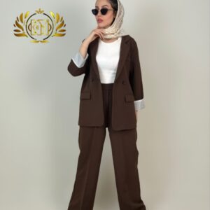 کت و شلوار زنانه عمده بارلی - رنگ قهوه‌ای