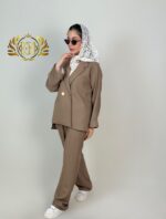 کت و شلوار زنانه عمده ترنم - رنگ نسکافه