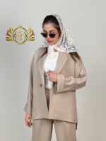 کت و شلوار زنانه عمده ترنم - رنگ کرم
