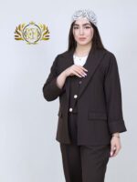 کت و شلوار زنانه عمده پرستو - رنگ قهوه‌ای