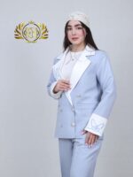 کت و شلوار زنانه عمده پروا رنگ آبی