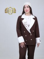 کت و شلوار زنانه عمده پروا رنگ قهوه‌ای