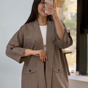 مانتو بزیاق عمده مدل ژاوا فری سایز جلو بسته قد 80